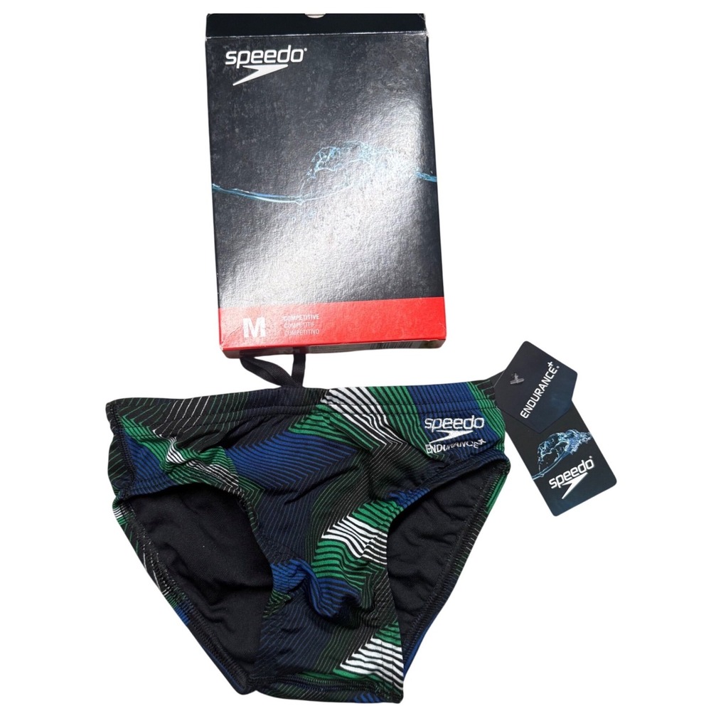 Speedo ML Precision Brief Swimsuit Mens 24 Royal Blue Green Endurance+